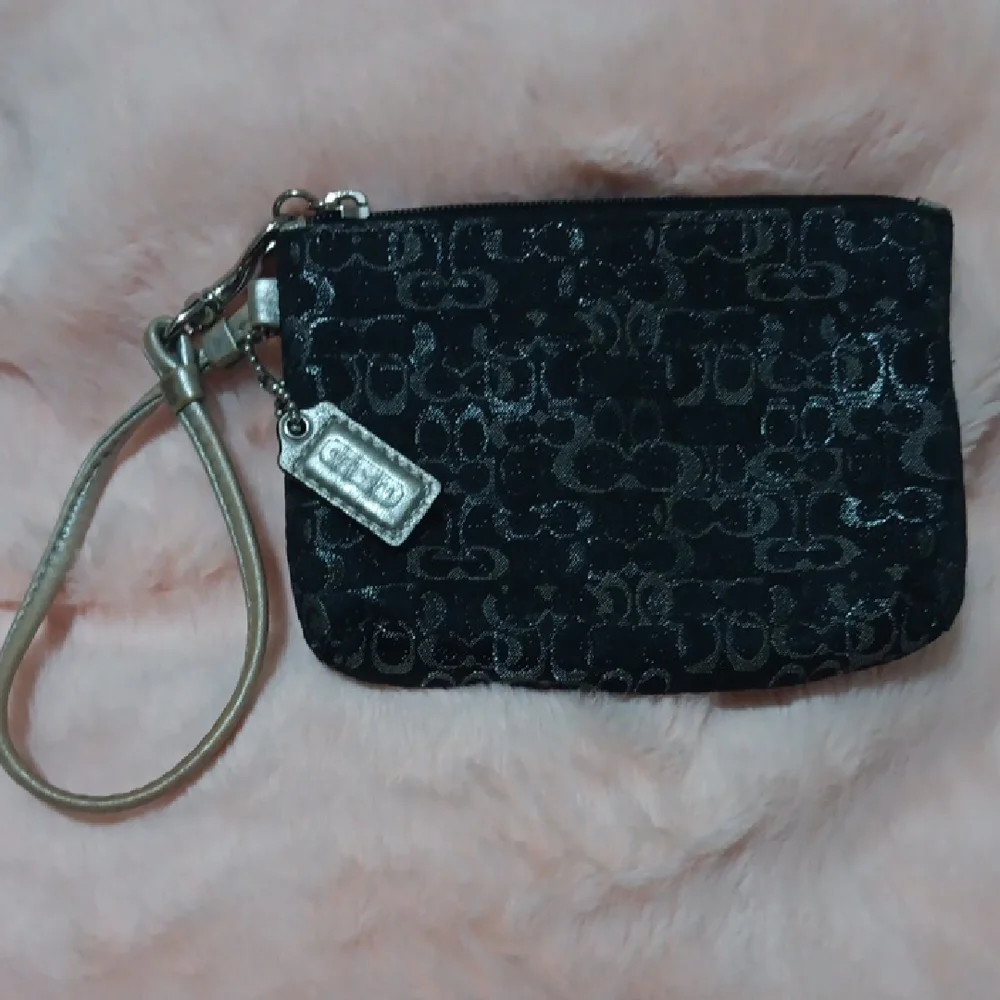 Coach Black and Silver Wristlet